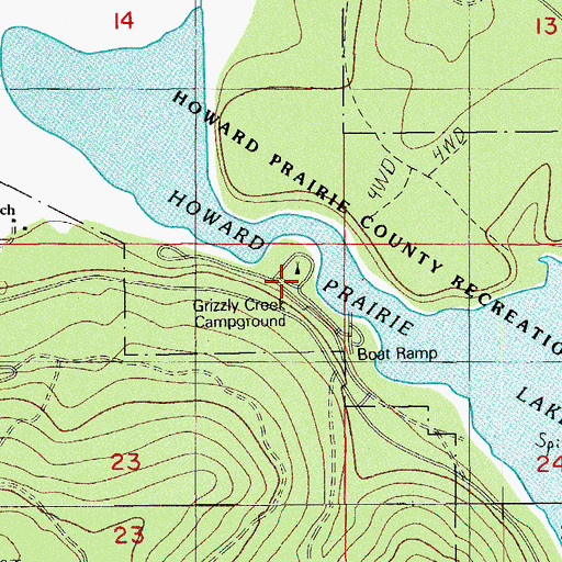 Topographic Map of Grizzly County Campground, OR