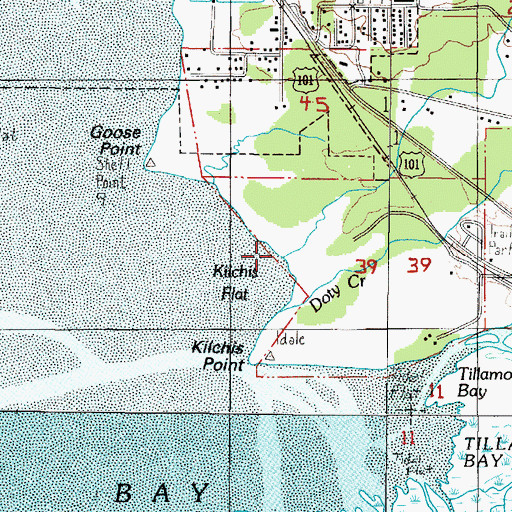 Topographic Map of Baxter Creek, OR