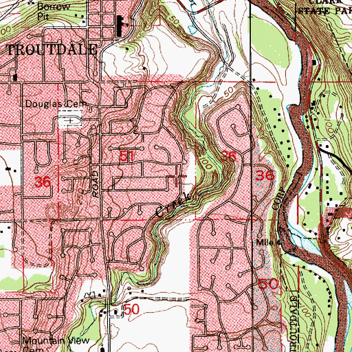 Topographic Map of Kiku City Park, OR