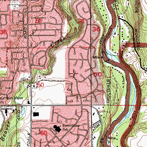 Topographic Map of Sandee Palisades City Park, OR