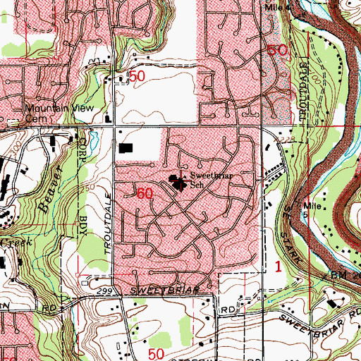 Topographic Map of Sweetbriar City Park, OR