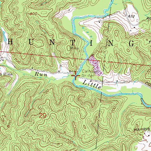 Topographic Map of Edna Post Office (historical), OH