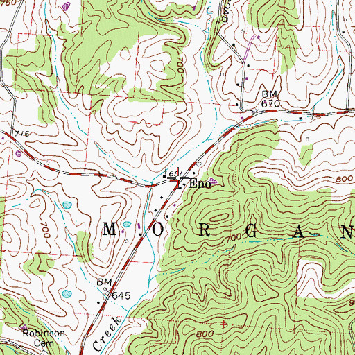 Topographic Map of Eno Post Office (historical), OH
