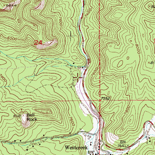 Topographic Map of West Creek Dam, CO