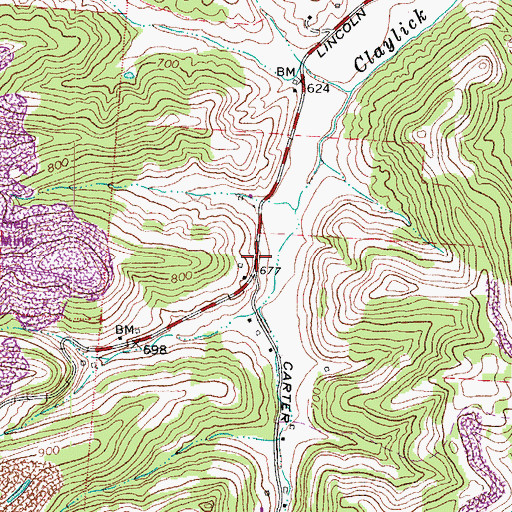Topographic Map of Hollis Post Office (historical), OH