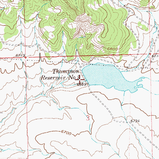 Topographic Map of Thompson Number 3 Dam, CO