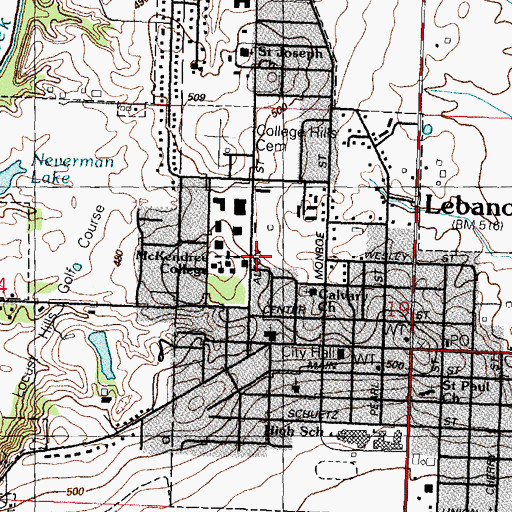 Topographic Map of Hypes Soccer Field, IL