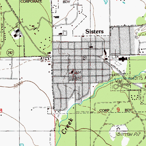 Topographic Map of Village Green City Park, OR