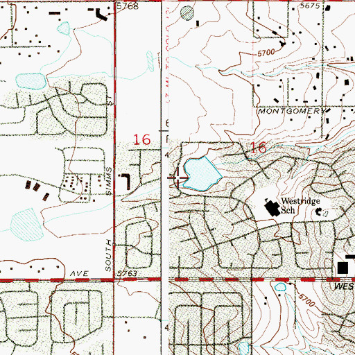Topographic Map of Beers Sisters Lake Dam, CO