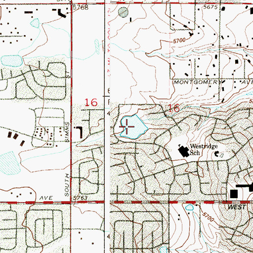 Topographic Map of Beers Sisters Lake Reservoir, CO