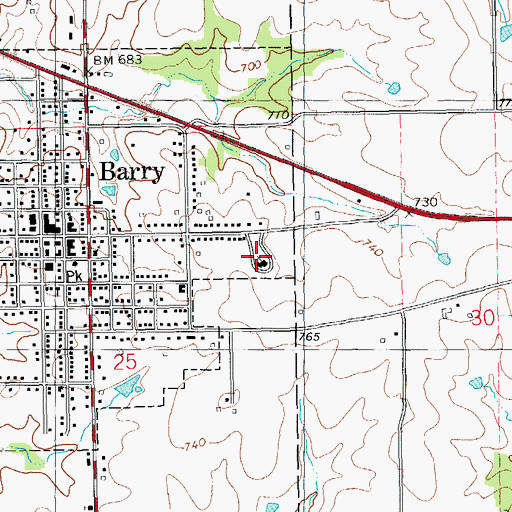 Topographic Map of Holy Redeemer Church, IL