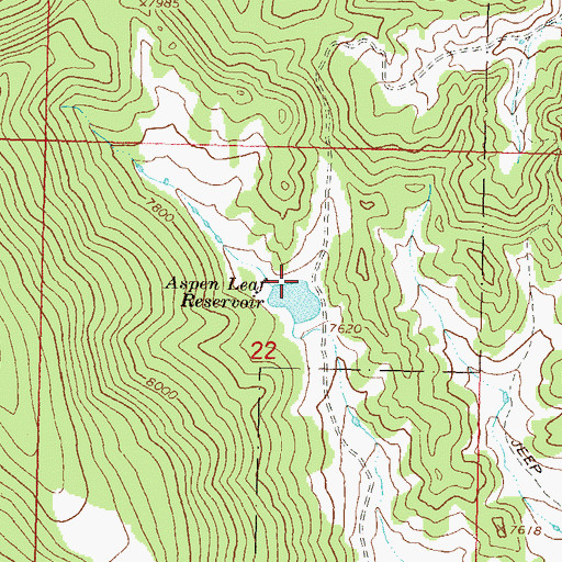 Topographic Map of Aspen Leaf Dam, CO