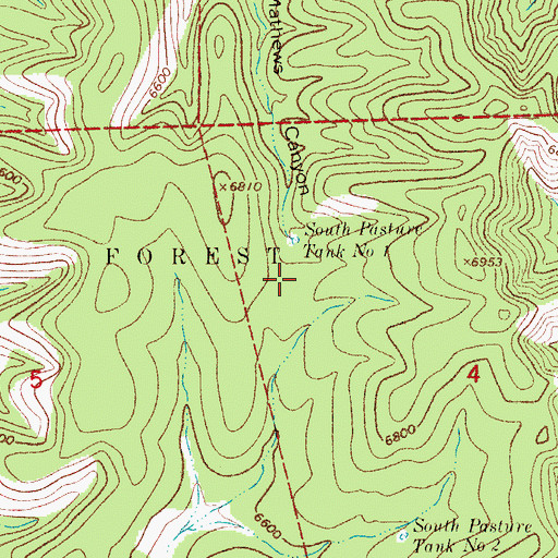 Topographic Map of Mule Ridge Well, NM