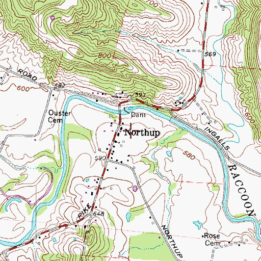 Topographic Map of Northup post office, OH