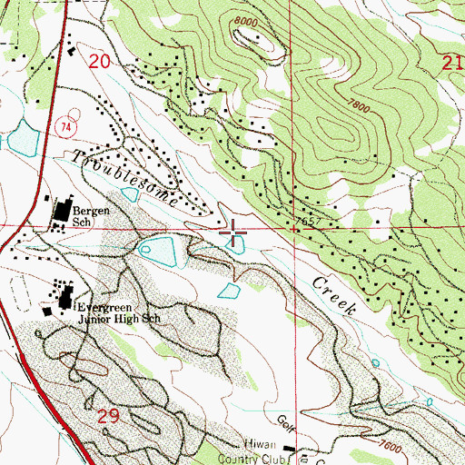 Topographic Map of Hiwan Number 1 Dam, CO