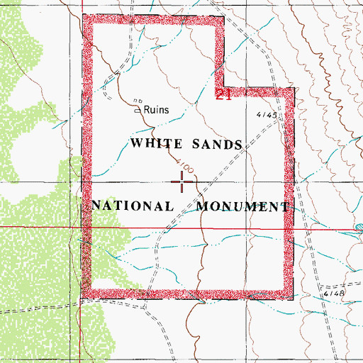 Topographic Map of White Sands National Monument, NM