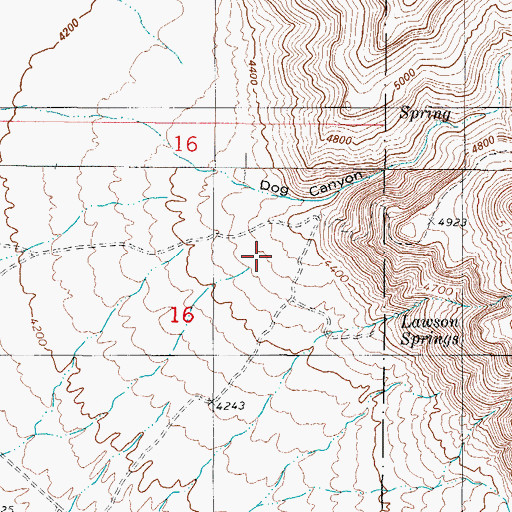Topographic Map of Oliver Lee State Park, NM