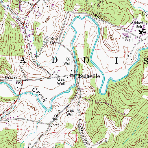 Topographic Map of Bulaville Post Office (historical), OH