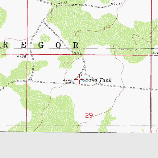 Topographic Map of Sand Tank, NM