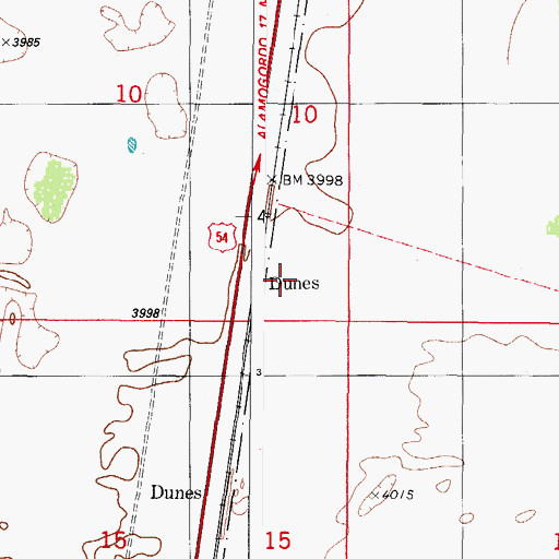 Topographic Map of Dunes, NM