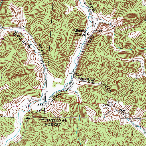 Topographic Map of Clemma Post Office (historical), OH