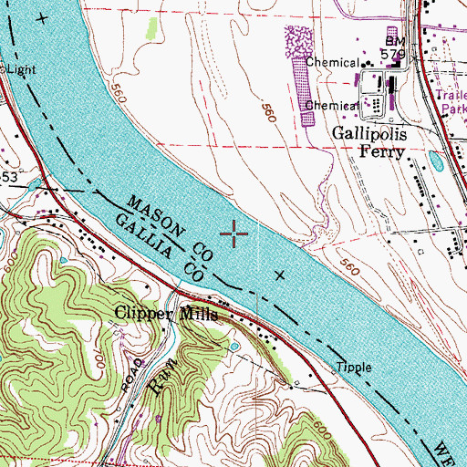 Topographic Map of Clipper Mills Post Office (historical), OH