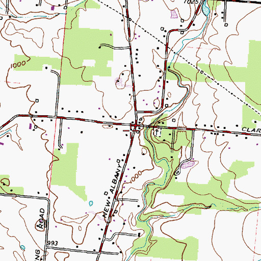 Topographic Map of Ovid Post Office (historical), OH