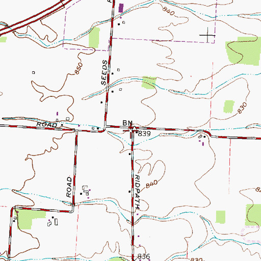 Topographic Map of Ridpath Post Office (historical), OH