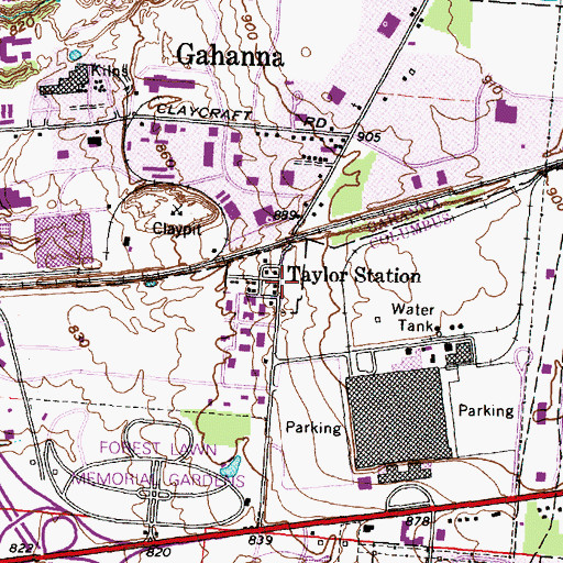 Topographic Map of Taylor Post Office (historical), OH