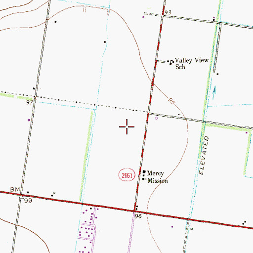 Topographic Map of Valley View High School, TX