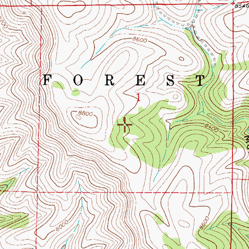 Topographic Map of Monument Overlook, NM