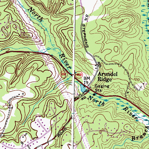 Topographic Map of Anne Green Spring Branch, MD