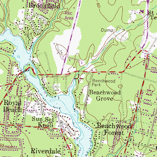 Topographic Map of Beachwood Branch, MD