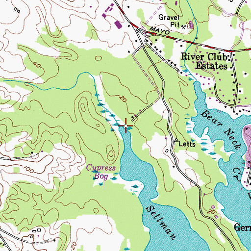 Topographic Map of Alexander Branch, MD