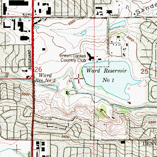 Topographic Map of Ward Number 1 Dam, CO