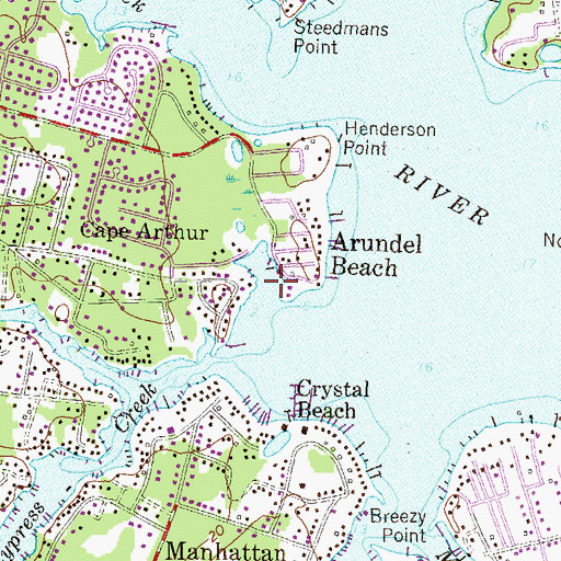 Topographic Map of Browns Cove, MD