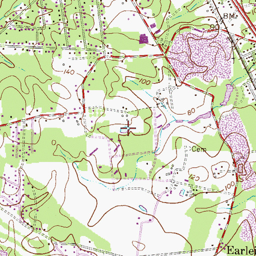 Topographic Map of Bunks Pond, MD