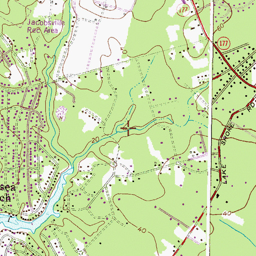 Topographic Map of Cockeys Creek Bog, MD