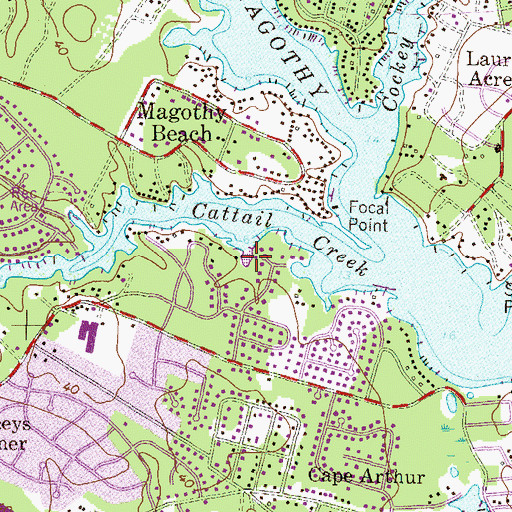 Topographic Map of Cold Spring Cove, MD