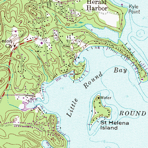 Topographic Map of Crystal Cove, MD