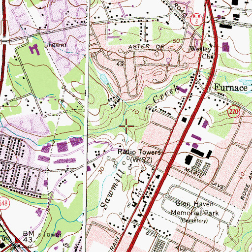 Topographic Map of Ferndale Branch, MD