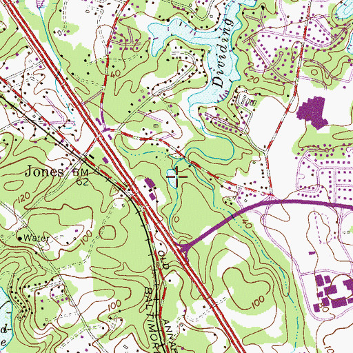 Topographic Map of Fox Pond, MD