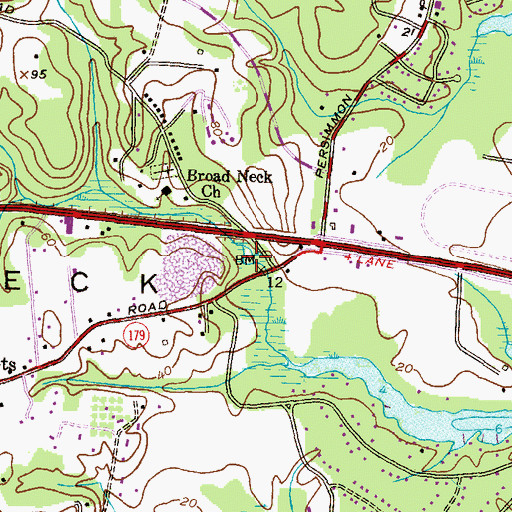 Topographic Map of Governor Sharpes Millpond, MD
