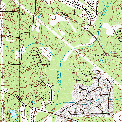 Topographic Map of Cameron Creek, GA