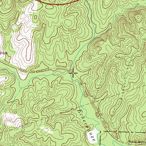 Topographic Map of Clifton Creek, GA