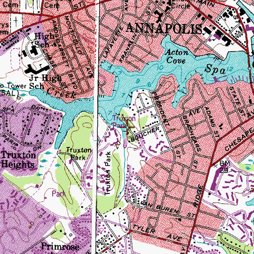 Topographic Map of Hawkins Cove, MD