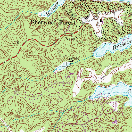 Topographic Map of Hidden Pond, MD