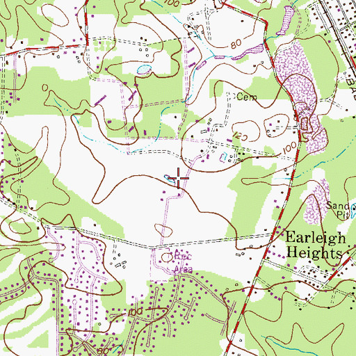 Topographic Map of Hidden Pond, MD