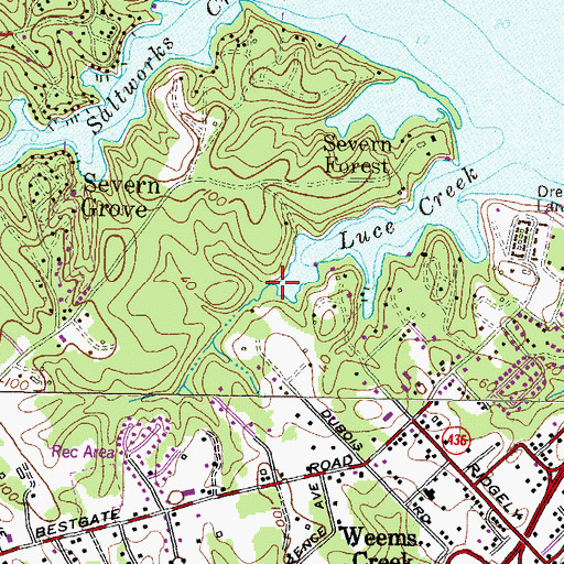 Topographic Map of Howard Creek, MD
