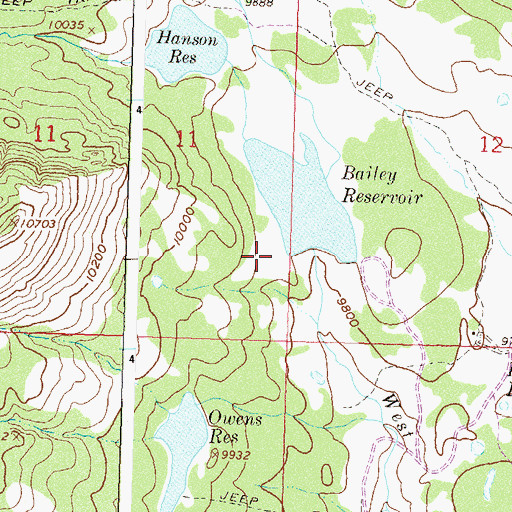 Topographic Map of Bailey Dam, CO